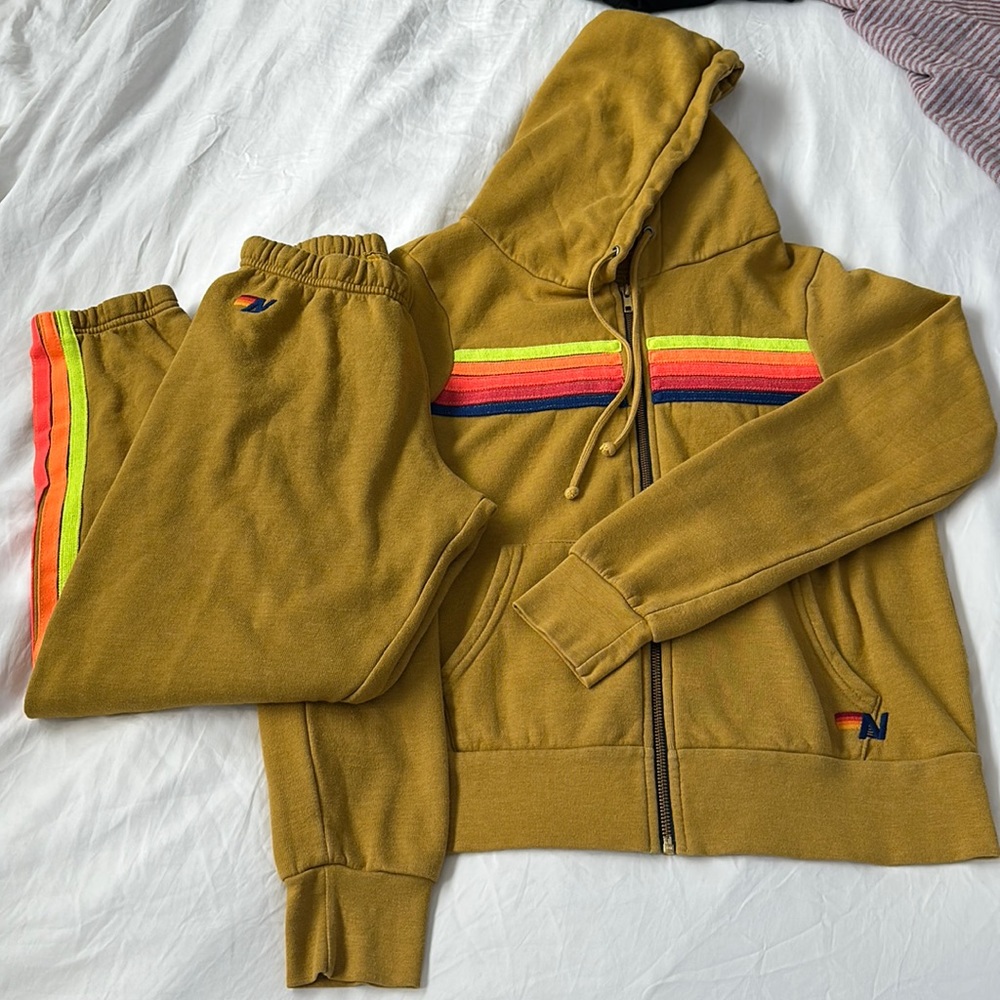 AVIATOR NATION Neon Stripe Small hoodie XS pants